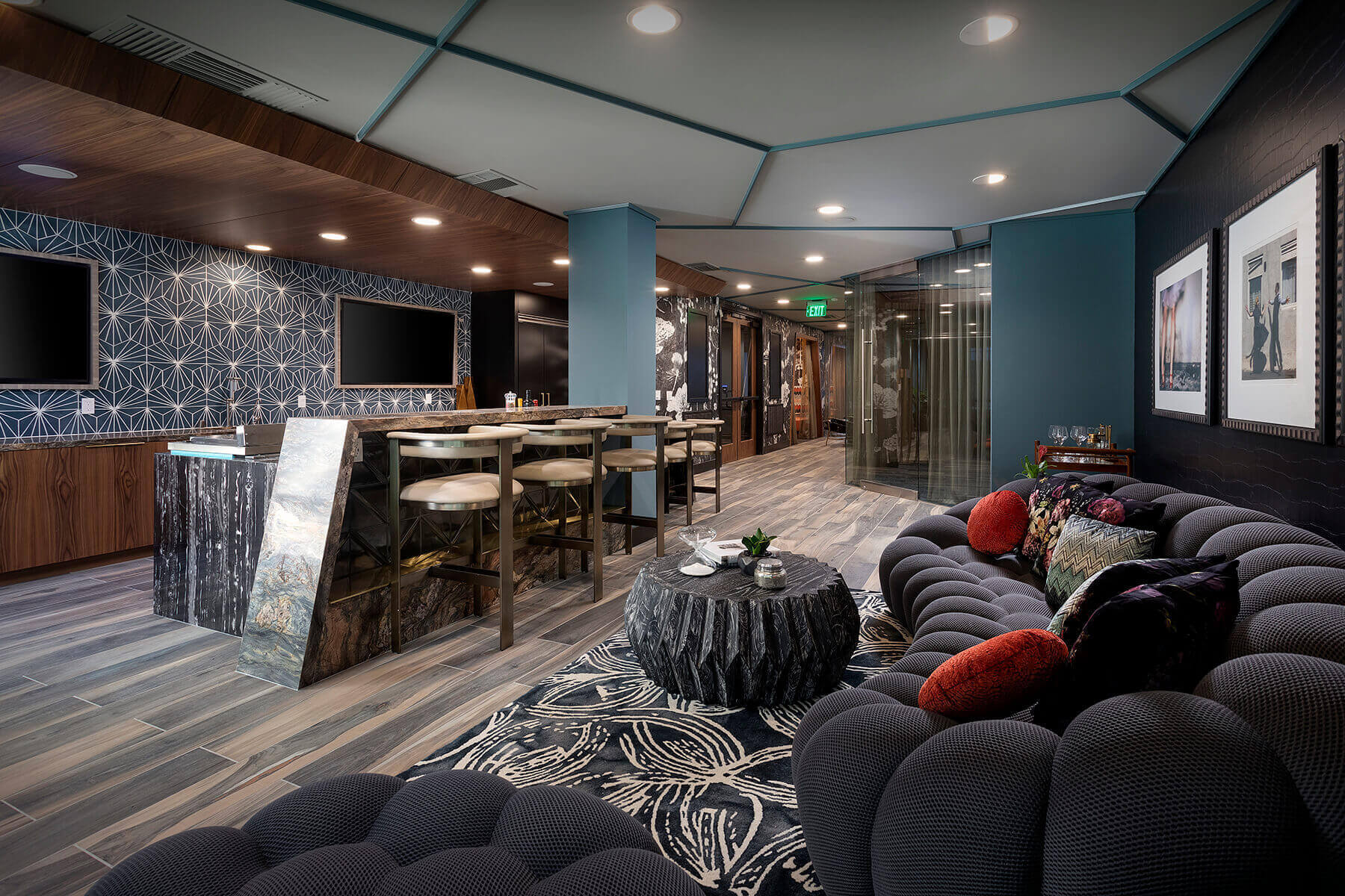 clubroom with full designer kitchen broadstone arden apartments